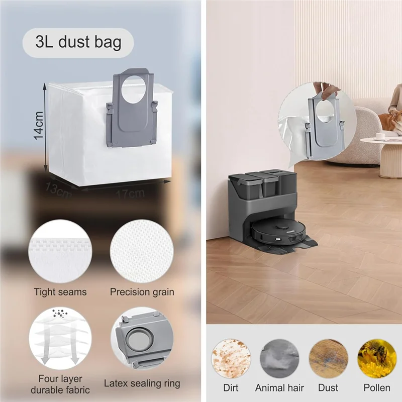 A88M Main Side Brushes Hepa Filters Mop Cloths Dust Bags Replacement Parts As Shown For Roborock S8/S8+S8 Pro G20 Vacuum Cleaner