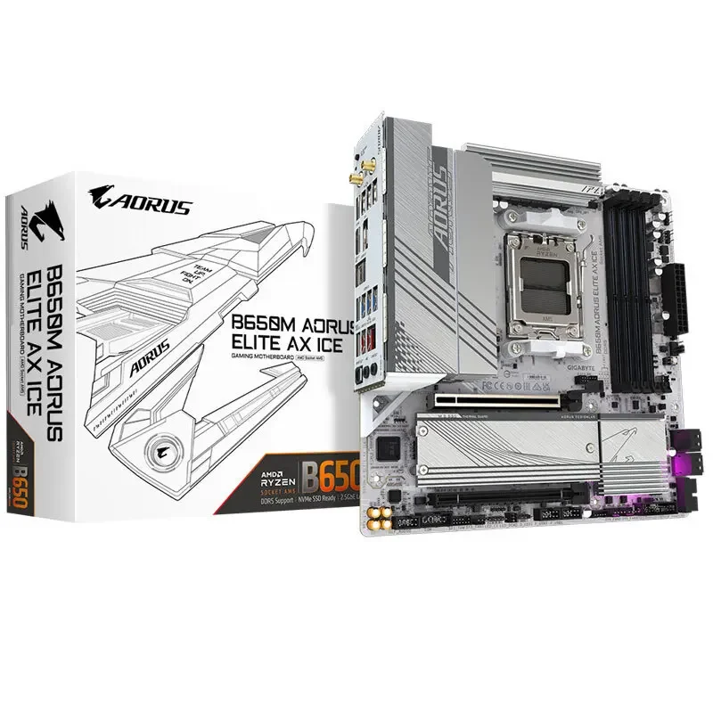 

GIGABYTE B650M AORI ELITE AX ICE main board DDR5 for 7600X/7800X3D