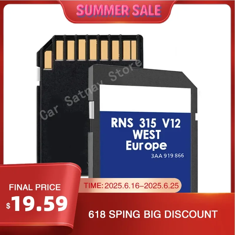 

Car GPS Accessories for Volkswagen Golf Plus A6 RNS315 Navigation System Europe V12 3AA051866AA Genuine SD Card