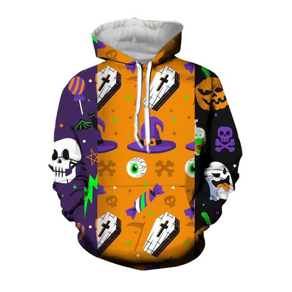 Jumeast 3D Printing Halloween Party Oversized Hoodie Scary Pumpkin Casual Streetwear Comfortable Hoodies For Men Fashion Coat