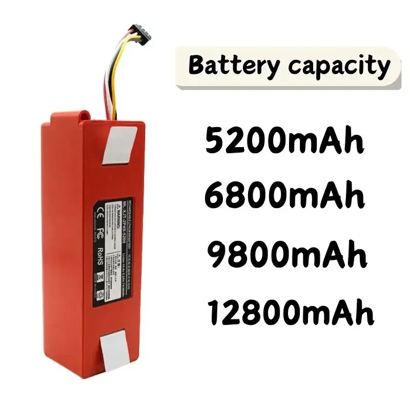 Batería de repuesto para aspiradora robótica de 12800mAh BRR-2P4S-5200S para Xiaomi Roborock S55 S60 S65 S50 S51 S5 MAX S6 piezas