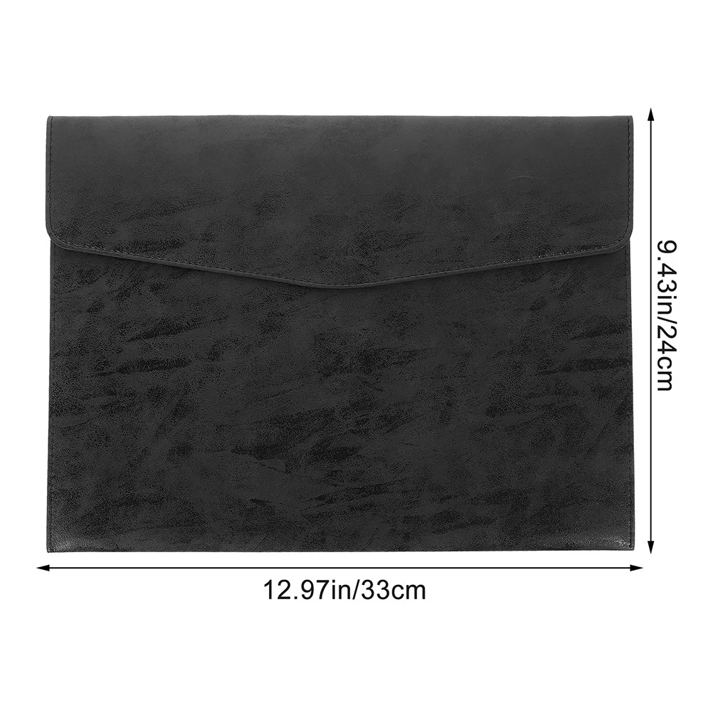 비즈니스 파일 및 영수증을 위한 2개 세트 가짜 문서 폴더 정리함 버튼 파우치 사무실용 포켓이 있는 폴더