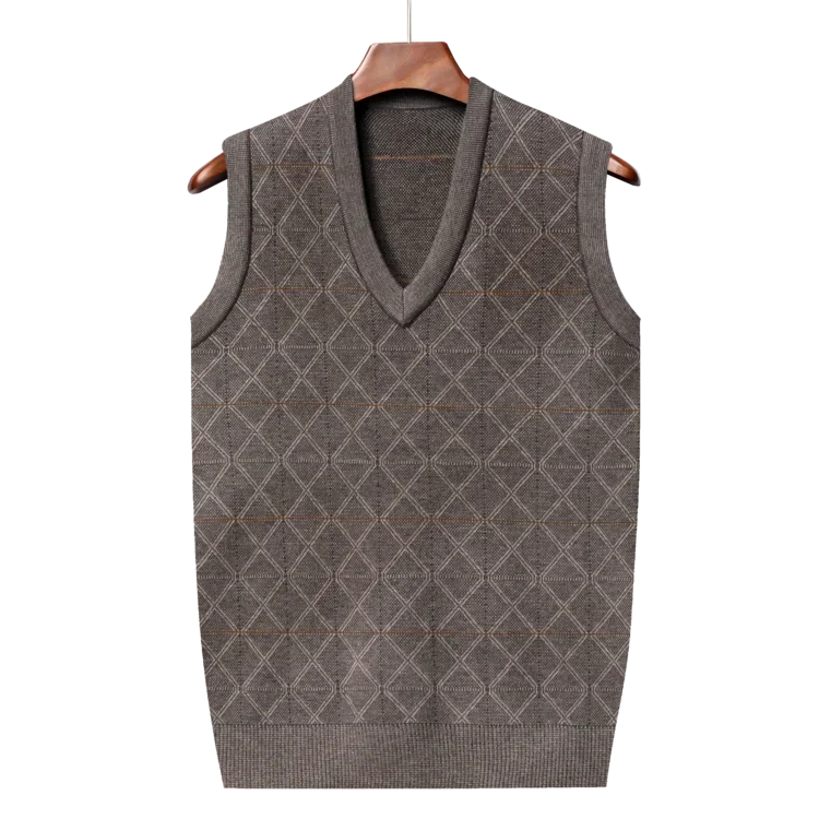 

Mens V-Neck Sleeveless Vest Classic Business Knitted Waistcoat Sweater Tank Tops