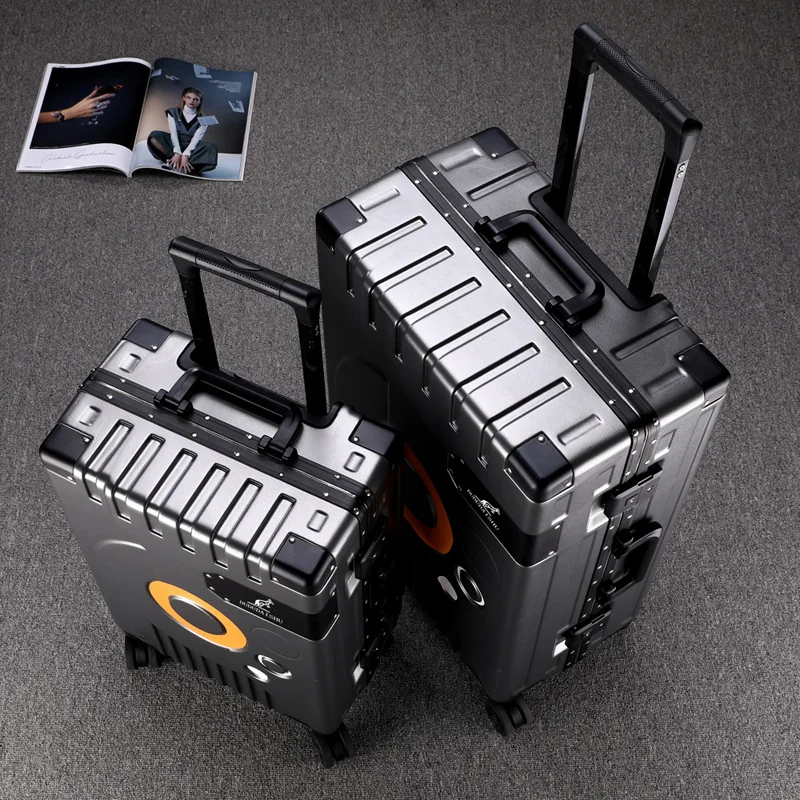 2024 Reis Spinner Bagage 20/22/24/26 Inch Aluminium Frame Rollende Koffer Vrouw Mode Trolley Case Business Boarding Box