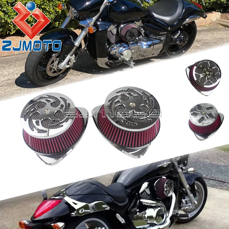 For Suzuki Boulevard M109R Boss VZR VLR 1800 M109R2 M109RZ C1800R Intruder Motorcycle Dual Air Cleaner Intake Air Filter Cover