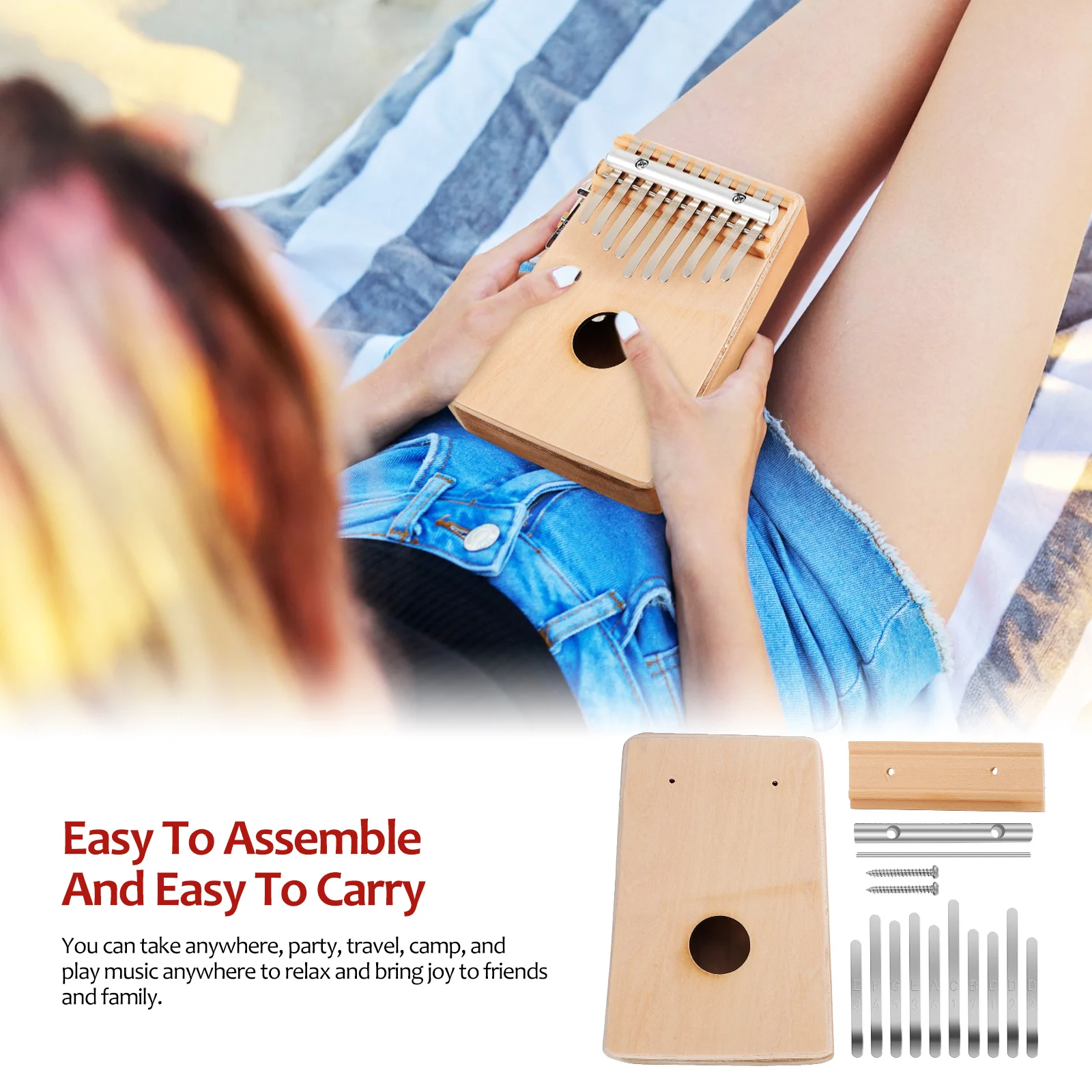 

Wooden Thumb Kalimba Stainless Steel Pianos Kids Musical Instrument Portable Wooden Thumb Piano Gift Beginner Student