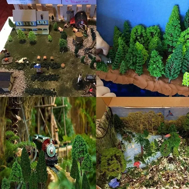 20pcs Miniature Tree Scene Aquascape Diorama Decorative Tree Architectural Sand Table Model Material Tree Accessories