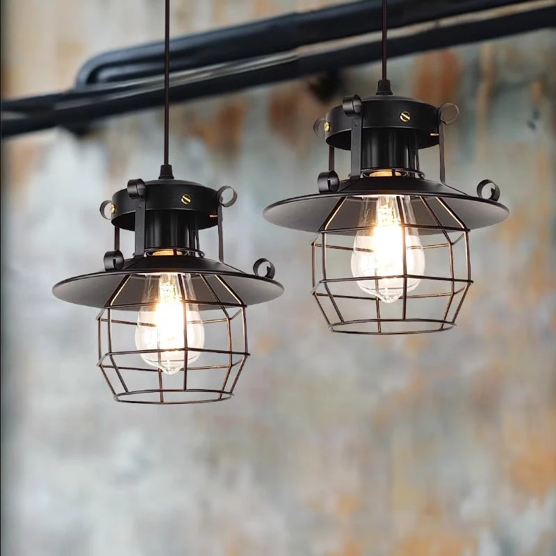 

American kitchen Traditional Iron pendant light suspension barn lantern E27 Lamp Bar Store Cafe Restaurant porch home lighting