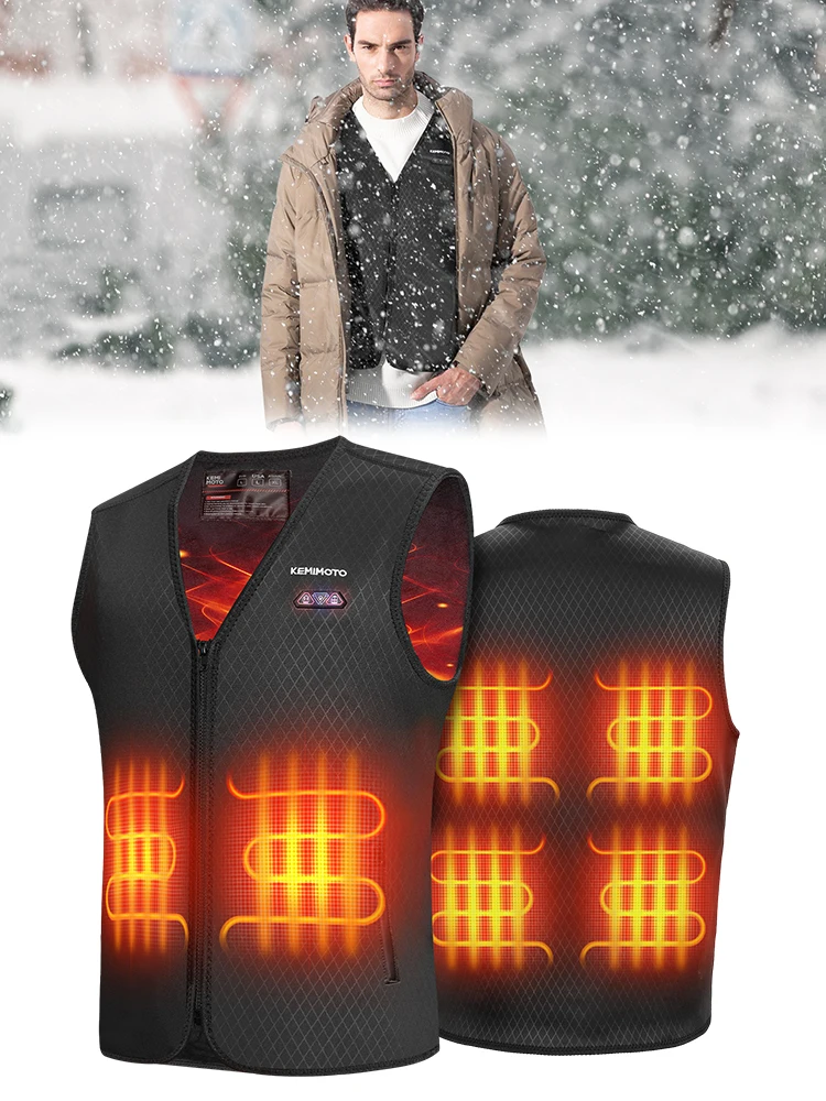 AliExpress KEMiMOTO KEMIMOTO Heated Vest Women 6 Heating Areas Winter Warm USB Electric Heating Lady's Jacket Adjustable for Outdoor Ski Cycling