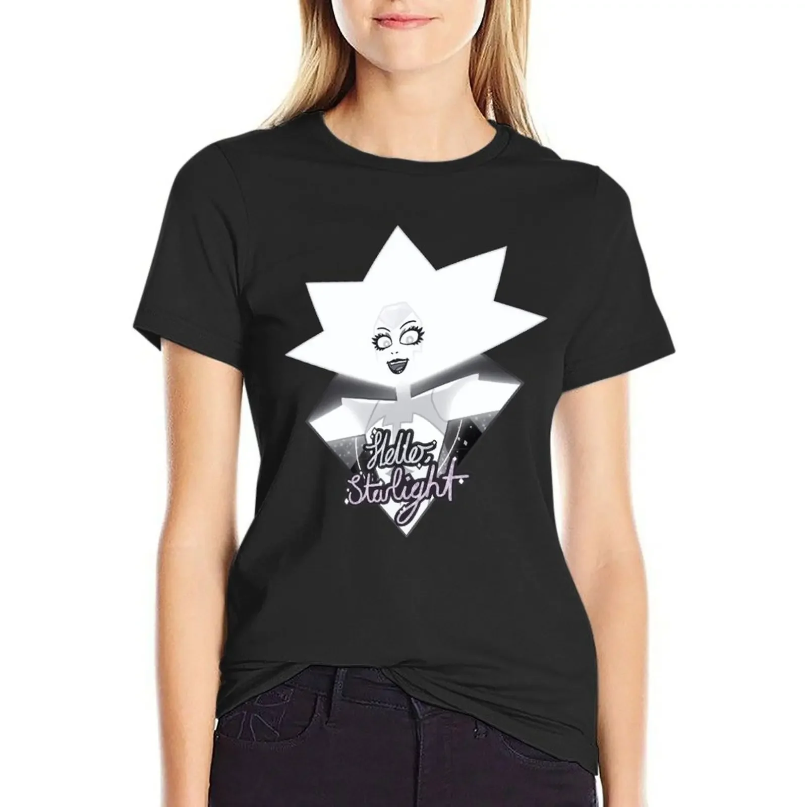 

Steven Universe - футболка White Diamond с графикой, топы больших размеров, футболки для женщин, футболки с рисунком