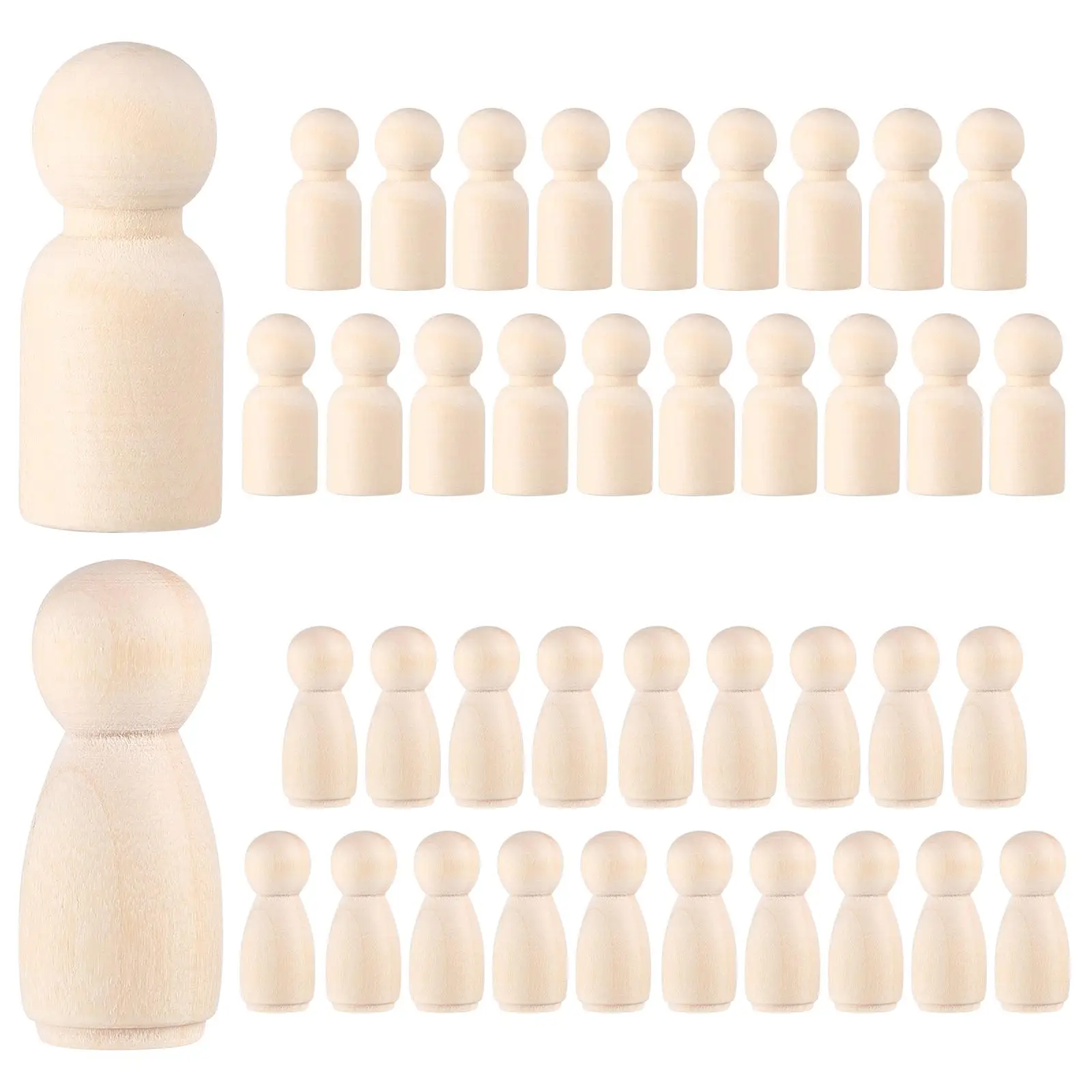 

40 Pcs Toy Room Child Bulk Toys Craft Sticks Bamboo House Wooden Peg People