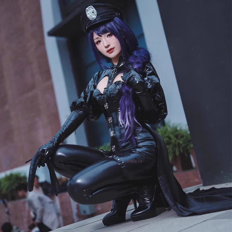 جينشين إمباكت رايدن شوغون أزياء تنكرية للنساء بدلة قفز جلدية سوداء مثيرة زي موحد ملابس حفلات الهالوين كرنفال