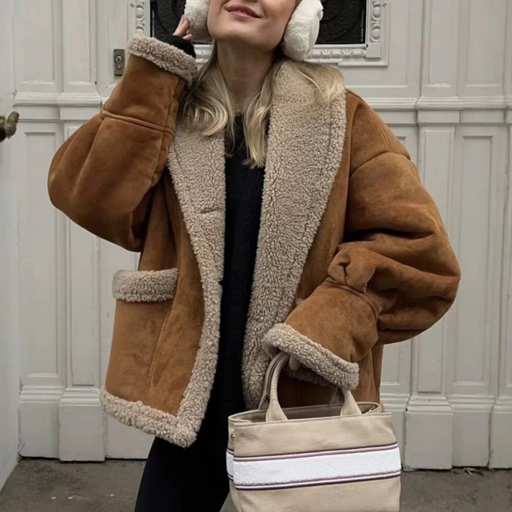 

Cold Weather Wear S Winter Outerwear Coat Plush Warm Winter Jacket Autumn Coat Long Sleeve Cardigan Casual Wear