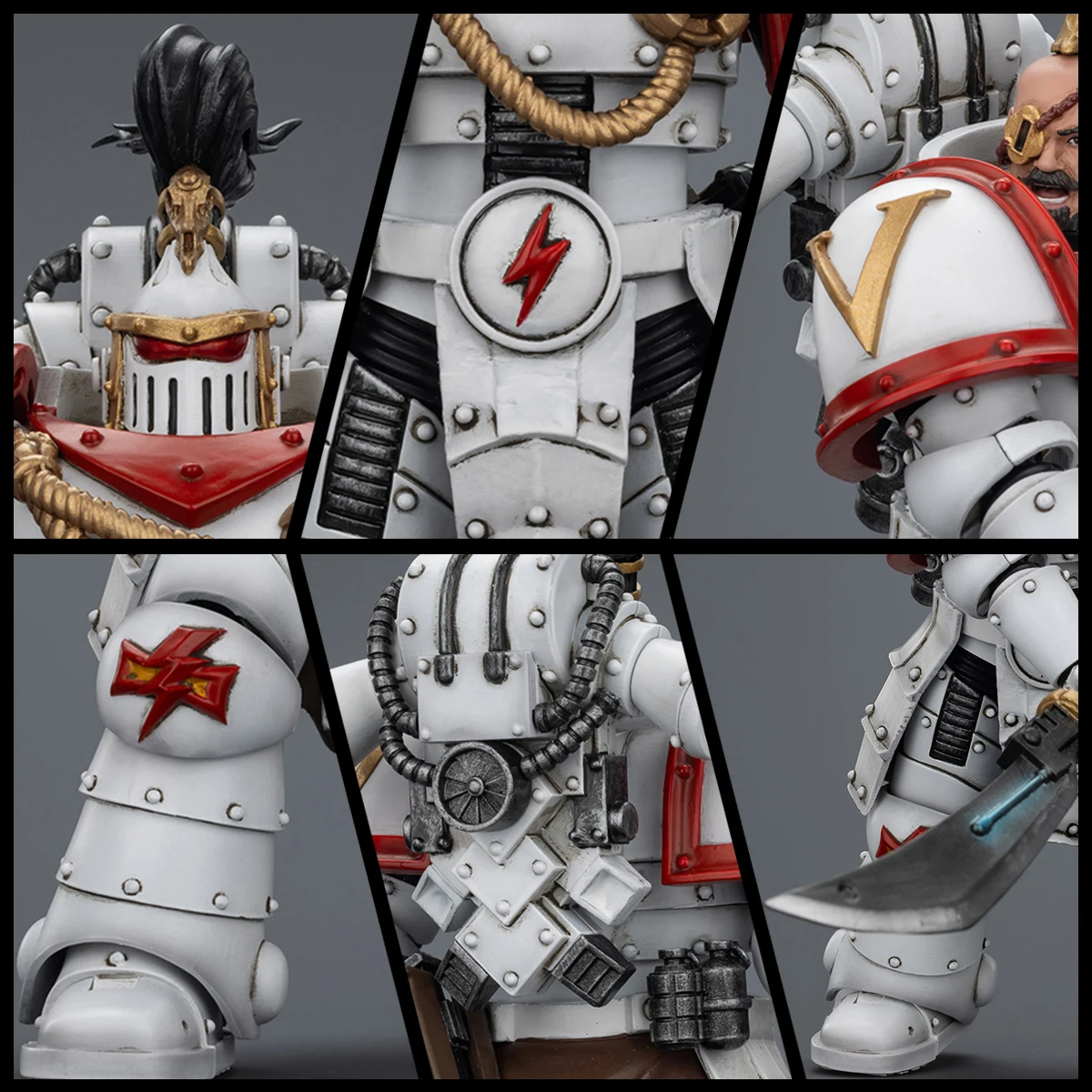 JOYTOY Warhammer 30K figura de acción de cicatrices blancas 1/18 Legion Praetor Ebon Keshig Terminator figura de acción articulada modelo Juguetes