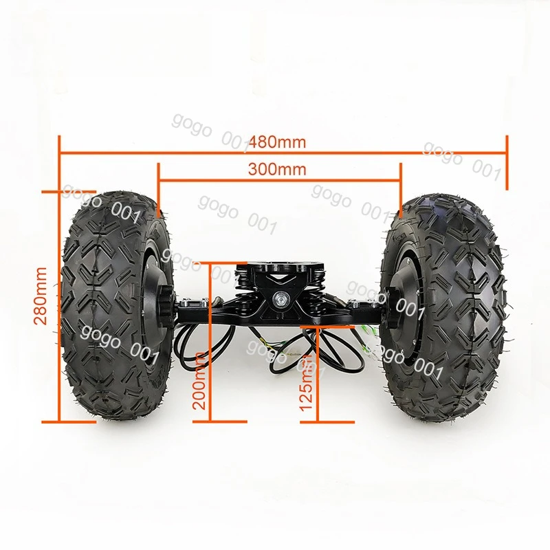10 Inch Electric Skateboard Geared Hub Motor Wheel 10x4.0-6 Tubeless Tire for Conversion Kit
