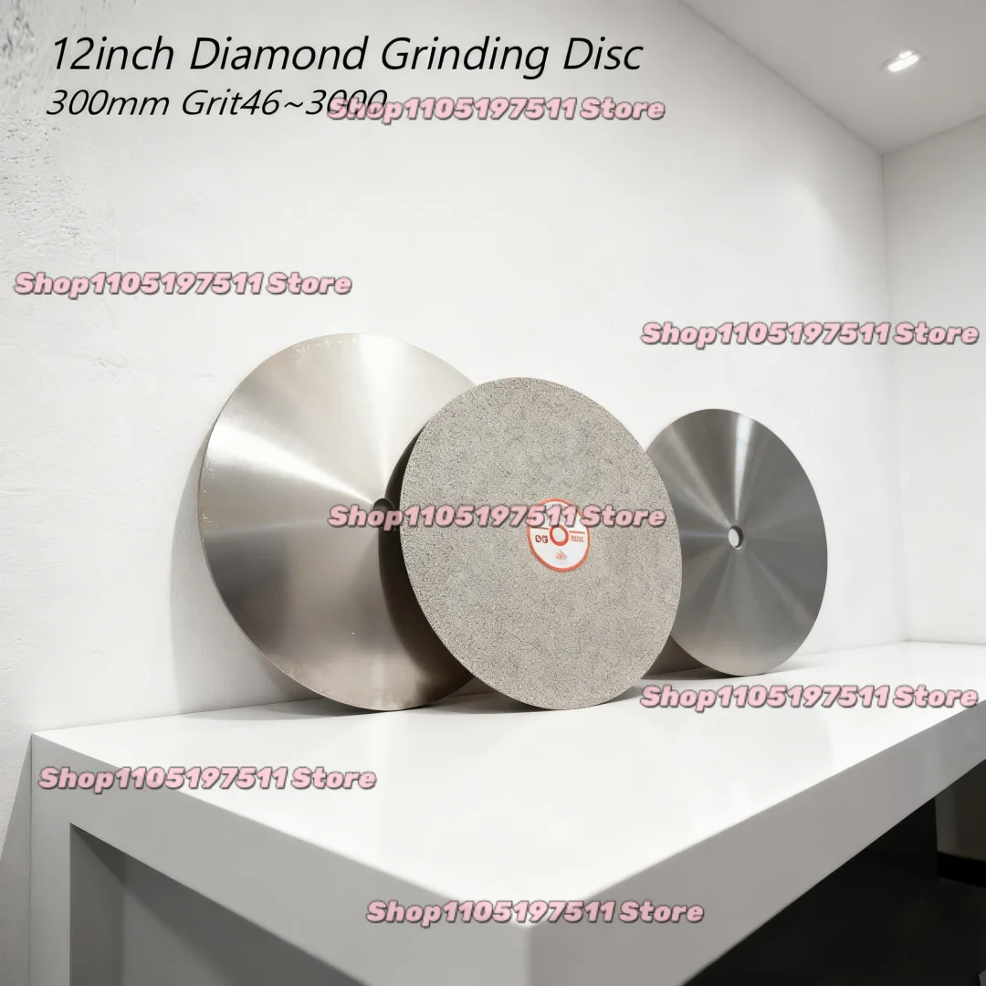1PCS 12 Inch 300mm Single Side Diamond Abrasive Grinding Disc Wheels for Jewelry Jade Polishing Thickness 1mm Grit45~3000