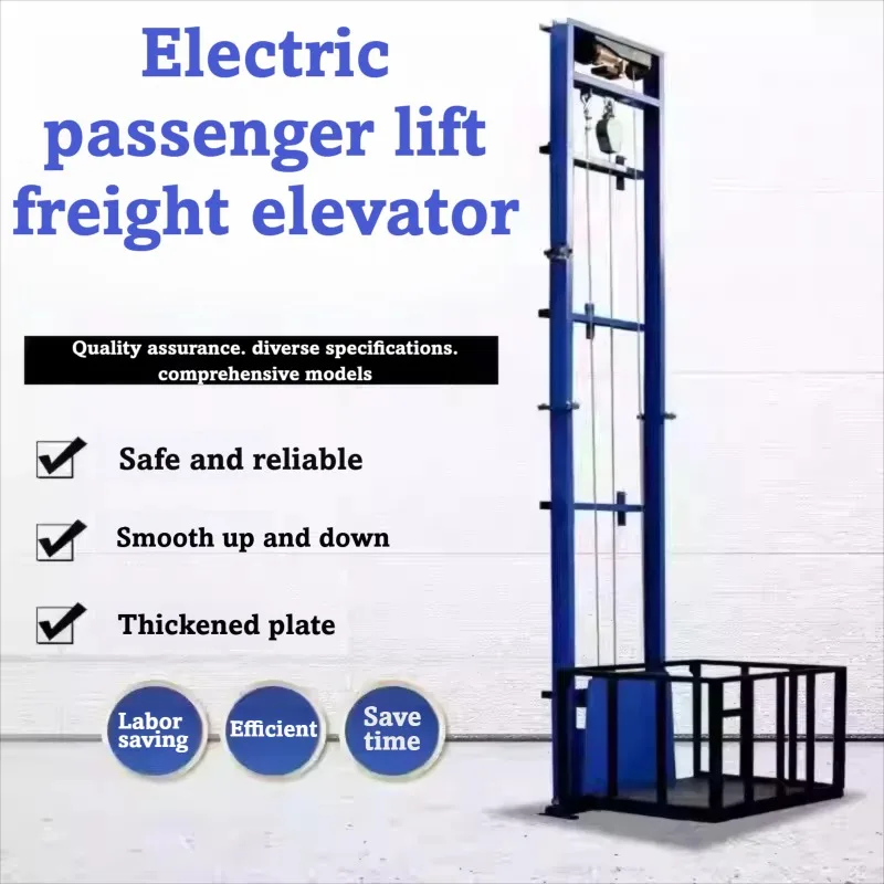 Hydraulic Freight Elevator 1 Ton Capacity With Safety System Guide Rail Design For Indoor Warehouse Factory Quiet Operation