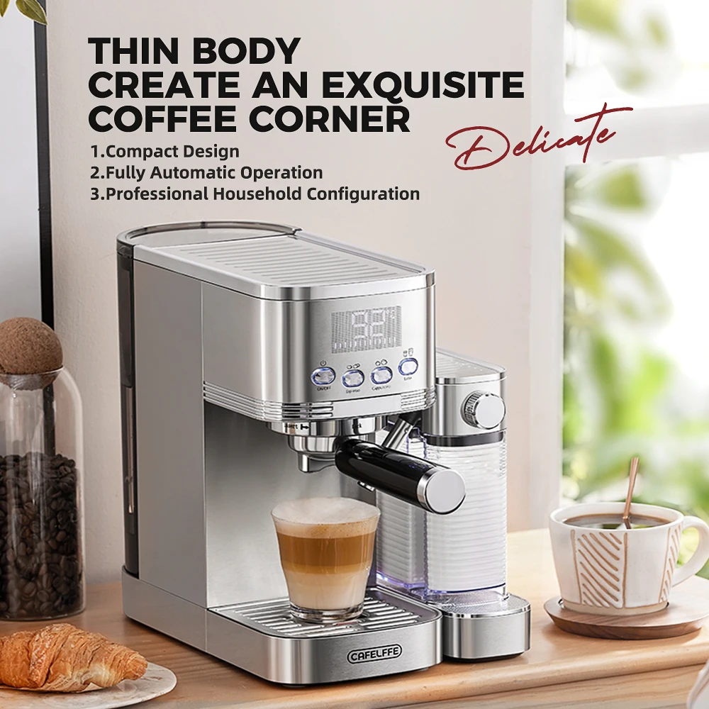 Cafelffe fully automatic Coffee Machine Espresso maker Cappuccino Latte Automatic Milk Froth cafeteria 20Bar Stainless Steels