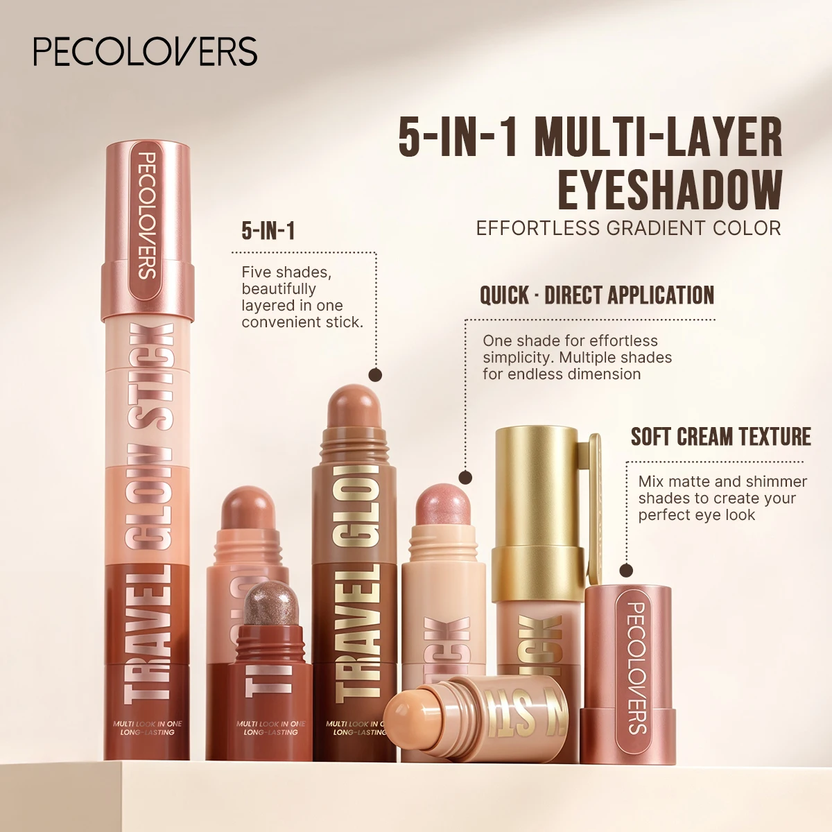 1PC Multi Layer Eye Shadow Pen, One Multi Color, High Color Rendering, Waterproof and Durable, Easy To Apply, Eye Cosmetics