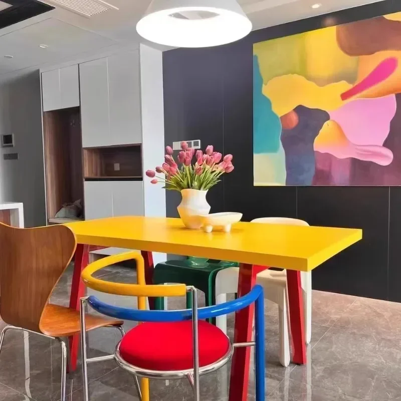 Color rectangular dining Home living room Eating  Dopamine Desk Computer Workbench