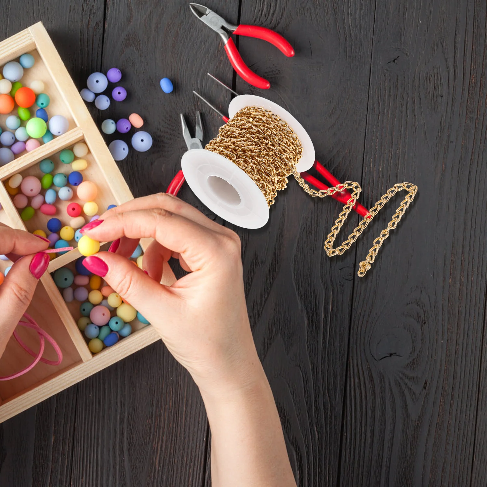 

1 Roll Aluminum O Shape Fine Chain for DIY Jewelry Making Necklace Bracelet Craft Repair Pendant Hanging Curb Chain