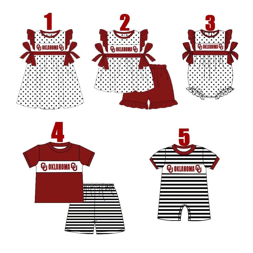 Boutique Family Team Outfits School Customize Logo Kids Dress Boys Set Girls Set Baby Romper Baby Bubble