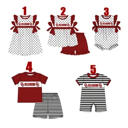 Boutique Family Team Outfits School Customize Logo Kids Dress Boys Set Girls Set Baby Romper Baby Bubble