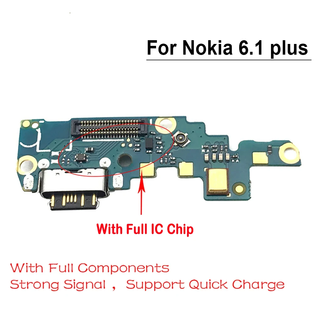 New For Nokia 6.1 Plus / X6  TA-1099 TA-1103 USB Charging Board Port Charger Dock Connector With Mic Flex Cable Board