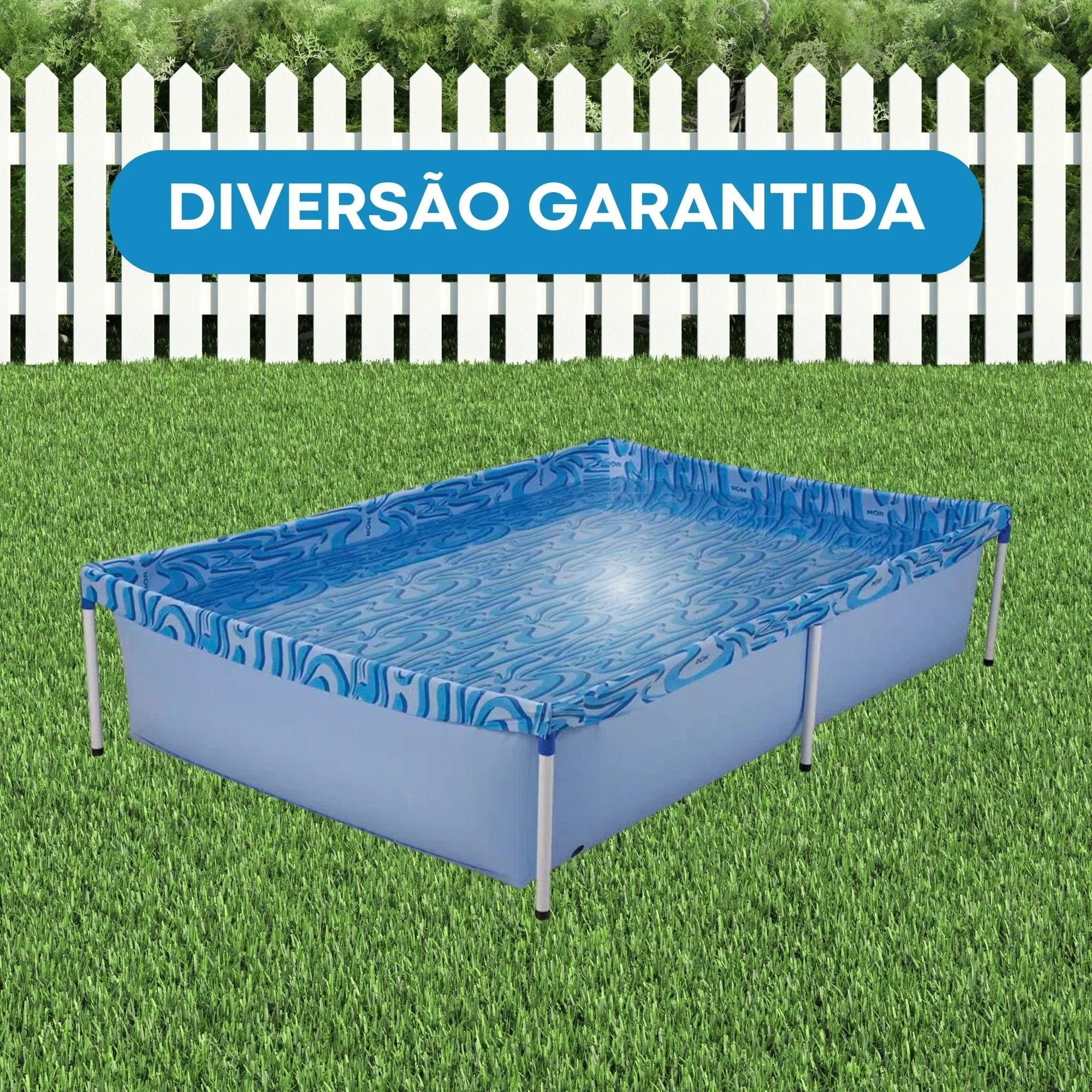 Swimming Pool Children's Frame PVC 1000 Liters Demountable Rectangular 1,89 Meters Color Blue-Major 001002