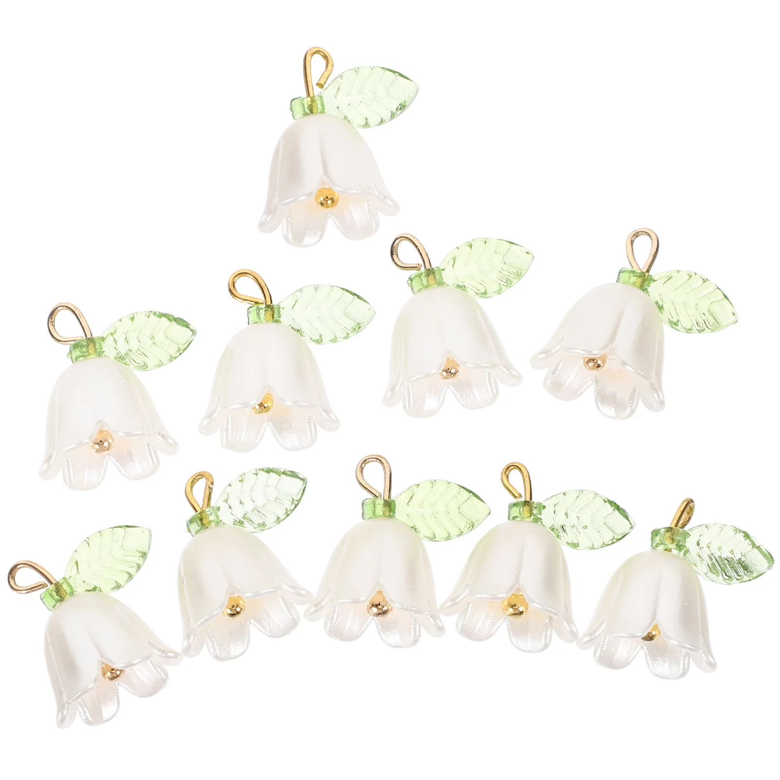 

10Pcs Zinc Alloy Flower Jewelry Charms Lily Pendants Lightweight Hanging Floral Charms for DIY Earrings Necklace Bracelet