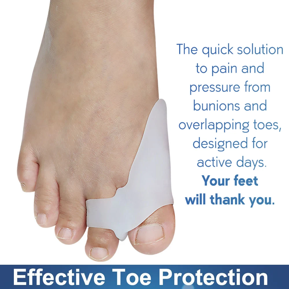 Pexmen 2Pcs Bunion Corrector Toe Separator Protectors for Hallux Valgus Straighter Overlapping and Hammer Toes Foot Care Tool