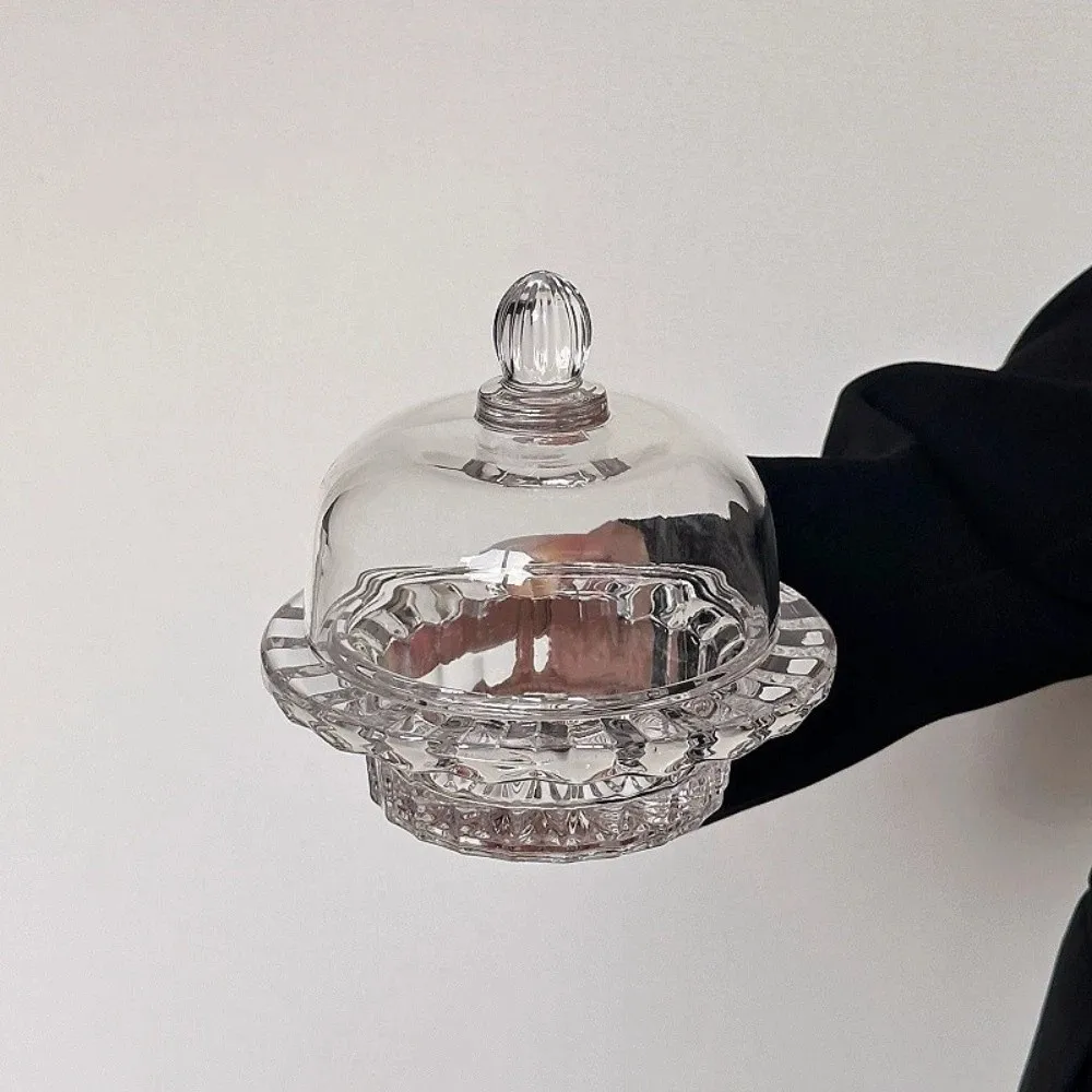 Multi-Purpose Transparent Dessert Bowl Exquisite European-Style Tremella Glass Bowl High-End with Lid Yogurt Bowl Home Use