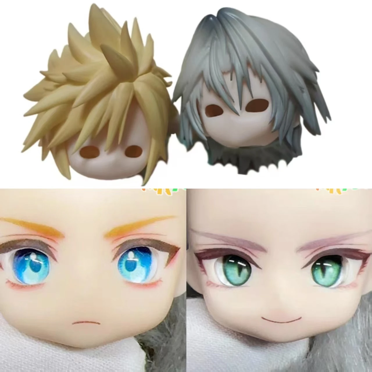 

Cloud Strife Sephiroth Ob11 Ob22 Hair Face Opened Eyes Handmade Face Alternate Expression Game Doll DIY Accessories