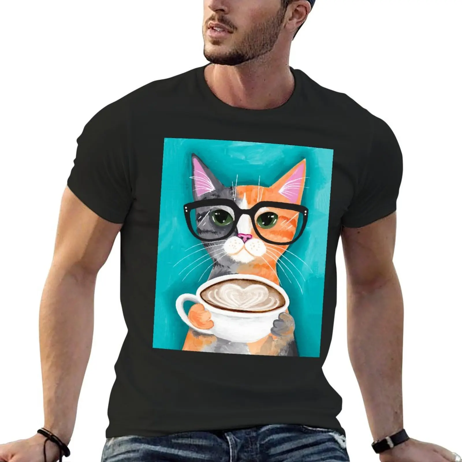 

Kitten's Latte of Love T-Shirt Blouse oversized custom shirt blanks mens t shirts