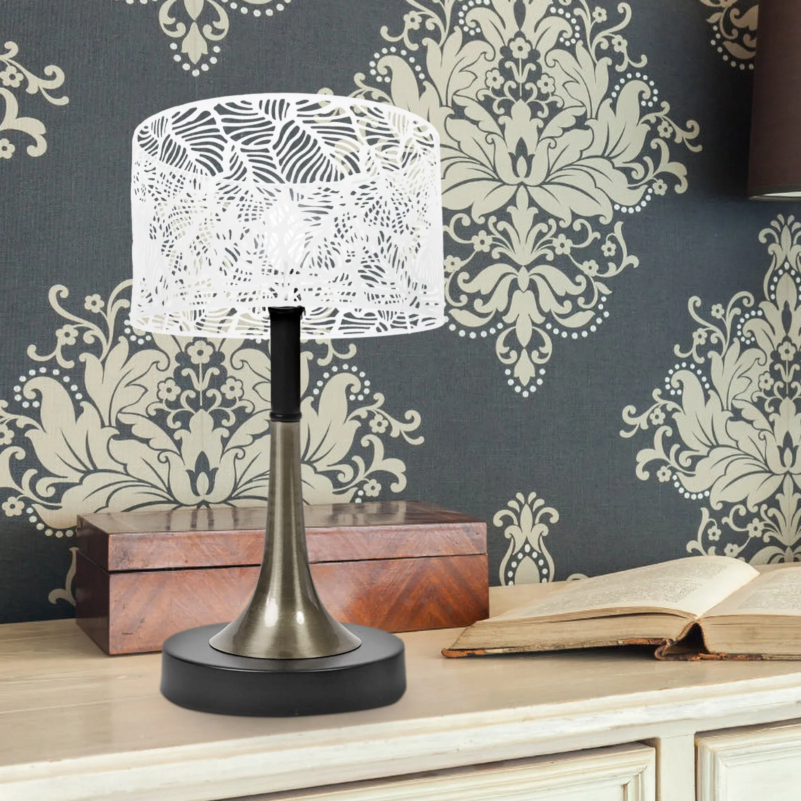 

Metal Lamp Shade Cylinder Modern Style Cover Imitation Rattan Pendant Neutral Lampshade Light Cover Decor Home