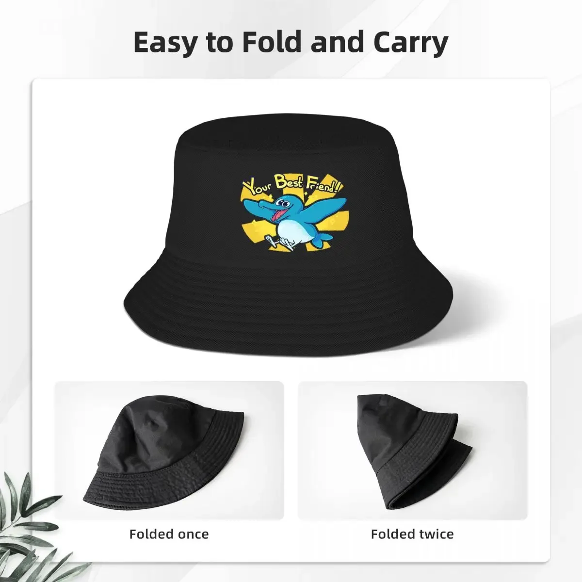 Your Best Friend - Fin Fin Bucket Hat Panama For Man Woman Bob Hats Outdoor Fisherman Hats Summer Beach Fishing Unisex Caps