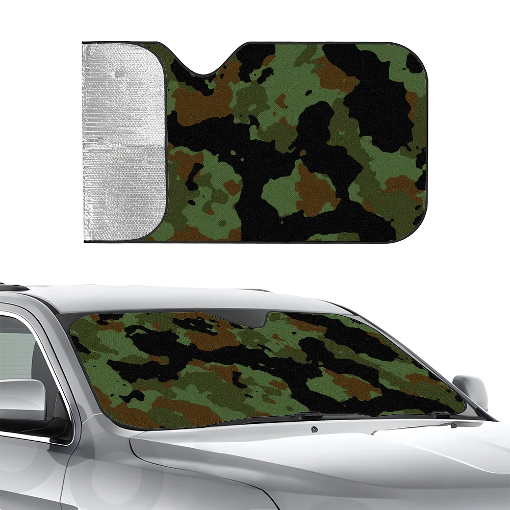 Камуфляжный узор, камуфляжный автомобильный солнцезащитный козырек, трехслойная изоляция, переднее лобовое стекло автомобиля, солнцезащитный козырек на присоске, блоки УФ-лучей, солнце