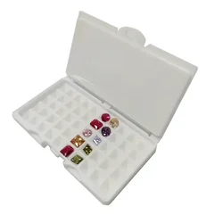 White Diamond Storage Box 3-0mm Gemstone Jewelry Display Organizer Bare Stone Packaging Cover Tray Holder Box for Show Store IGI
