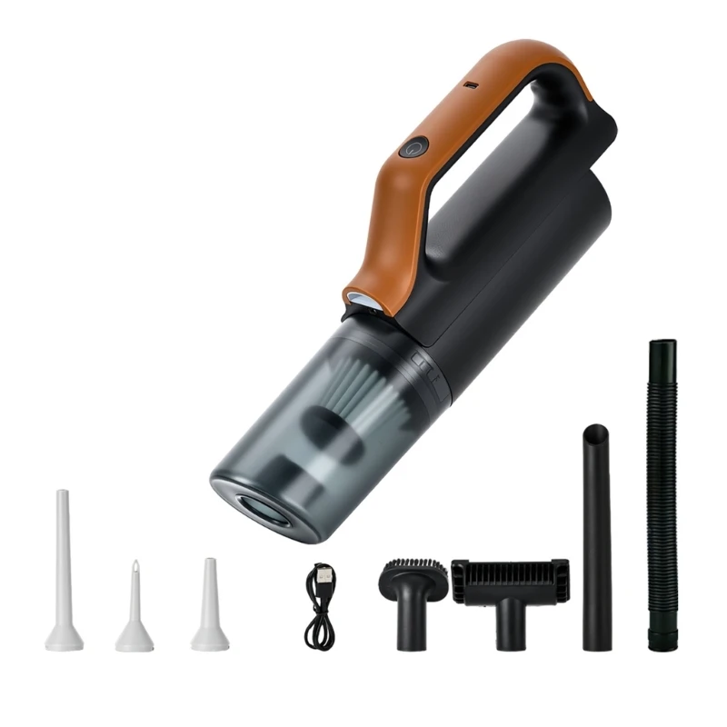 Mini Car Vacuum for Seat Crevices and Dashboard Dust, Handheld Cleaner with Type-C Easy In-Car Storage and Fast Daily