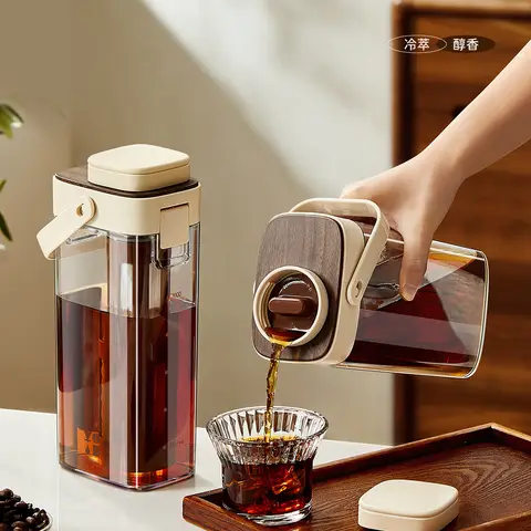 Large Capacity Food Grade Cold Brew Coffee Pot Iced Fruit Tea Maker Household Water Pitcher Leakproof Beverage Brewing Bottle