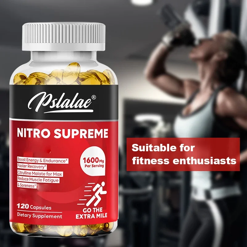 Natural Citrulline Malate Capsules, Premium Muscle Support Nitrogen Booster, Provides Strength Relief for Muscle Pain or Fatigue