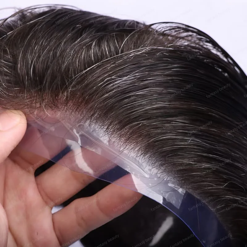 

100% human hair Super Thin Skin 0.03mm male wig V Loop Human Hair Toupee For Men Men Capillary Prosthesis Hair Unit Replacement