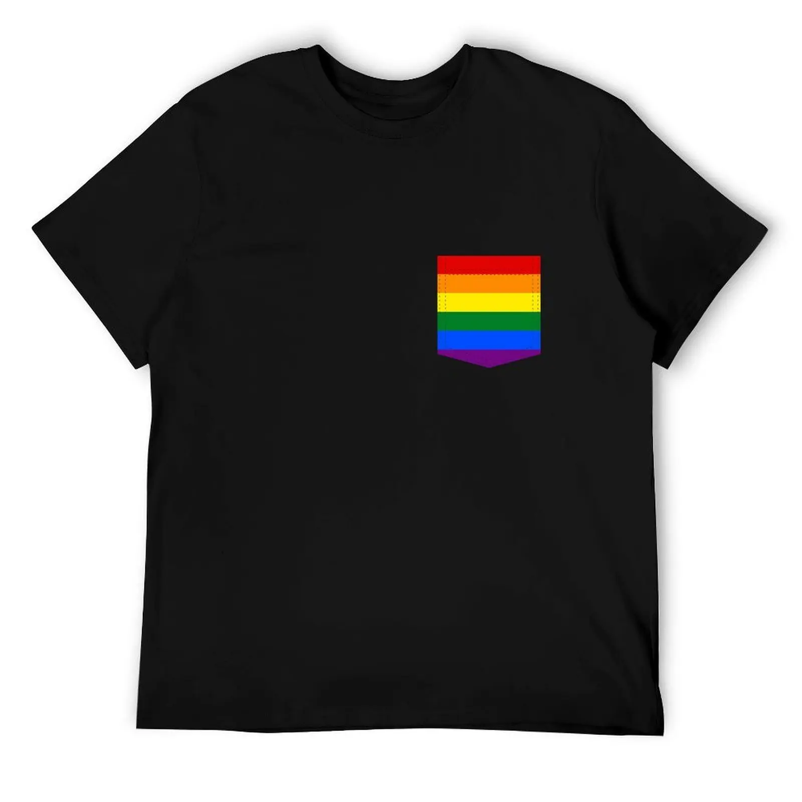 

lgbt+ pride flag pocket T-Shirt t shirt man cotton t shirts cotton 100% T-Shirt