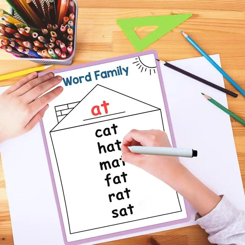 لوحات الصوتي الجافة القابلة للمسح للأطفال لوحة الكتابة الصوتيات الإنجليزية أداة التعلم مع محتوى غني لرياض الأطفال المنزلي في مرحلة ما قبل المدرسة