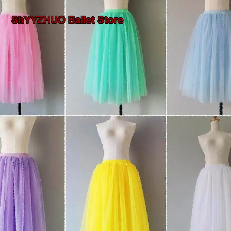 tutu-multi-color-puffy-skirt-photo-dance-dress-macaron-color-midi-mesh-half-skirt