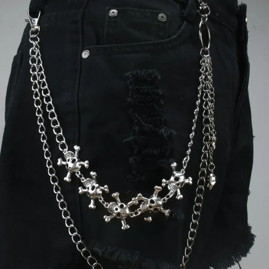 

Vintage Western Style Halloween New Waist Chain Skull Metal Belt Jeans Accessories Trouser Chain Fashion Punk Chain Unisex