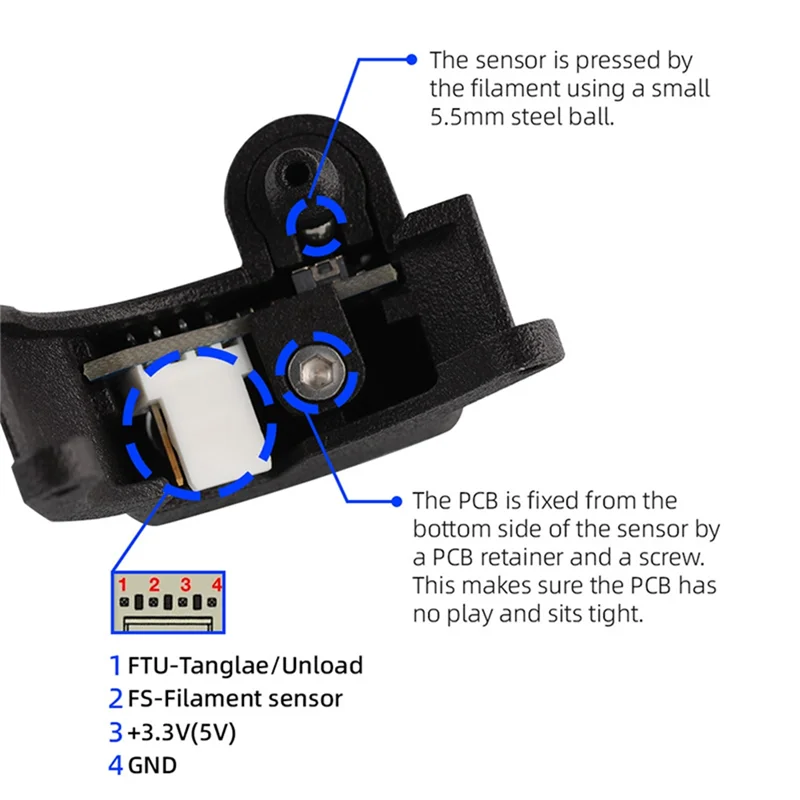 Para Mellow LDO Orbiter V2 extrusora Sensor de filamento inteligente extrusora Sensor de alimentación accesorios de impresión 3D