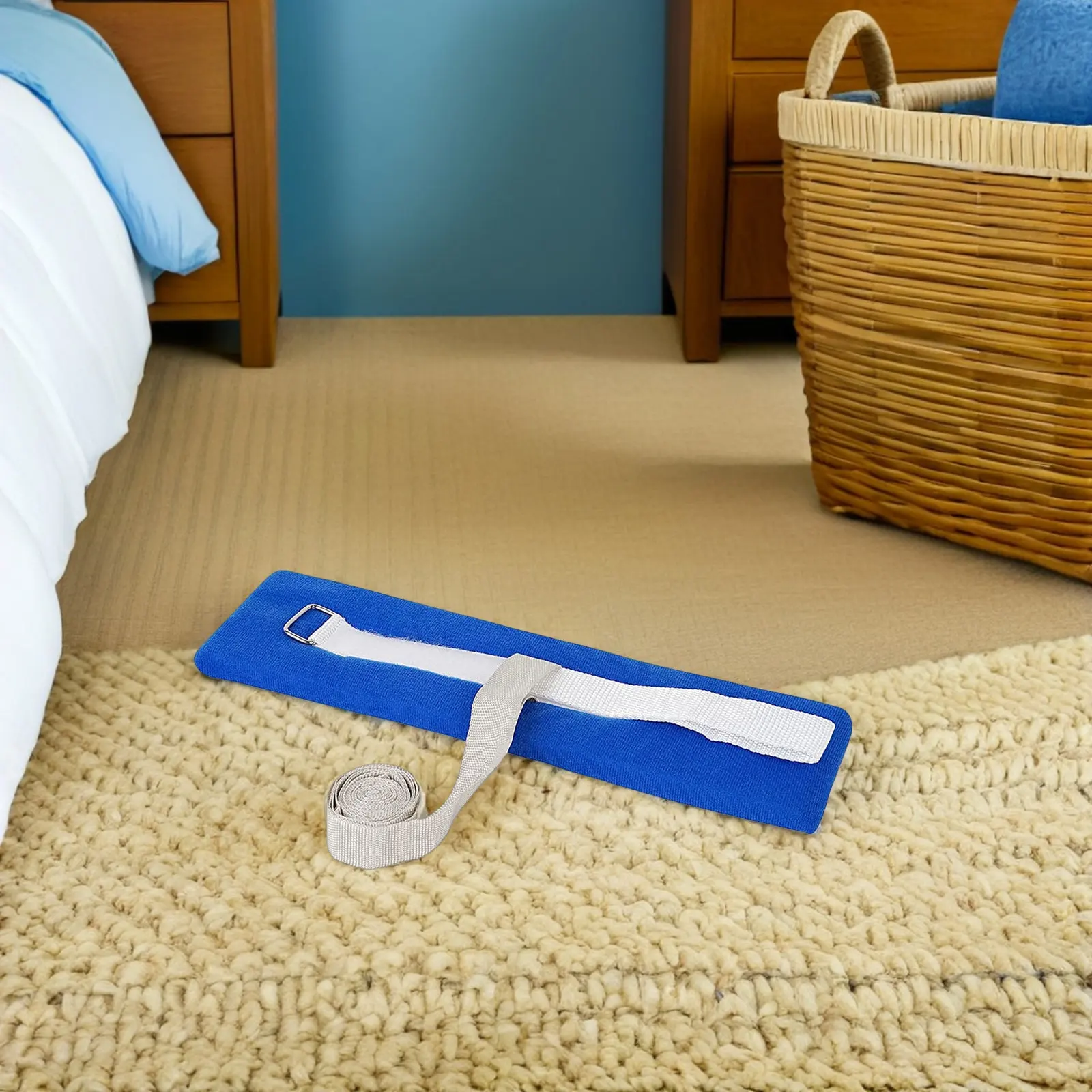 

4Pcs Bright Blue White Medical Restraint Straps for Patient Hand Foot Fixation Adjustable Thicken Sponge Comfortable Hospital