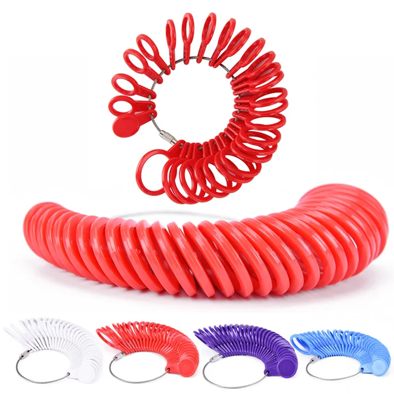 Measure Finger Gauge For UK Sizes A-Z US Size 0-13 Plastic Stamped Toroidal Ring Ring Sizer Jewelry Tool Ruler