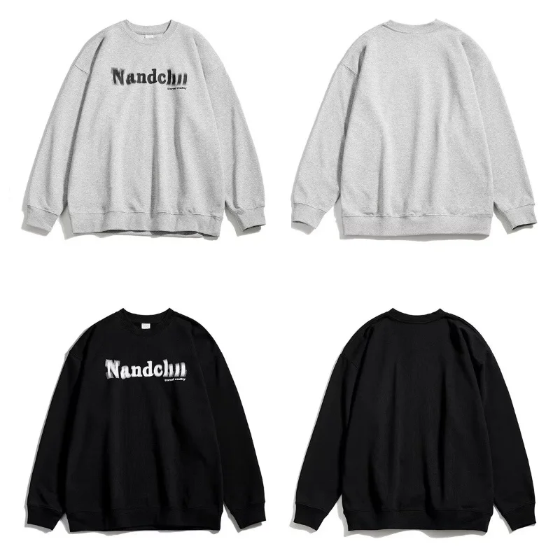 2023 Black Sweatshirts Men Women Best Quality Fuzzy Letter Printed Pattern Sweater Hoodie Woman Clothing Vintage Female Hoodies